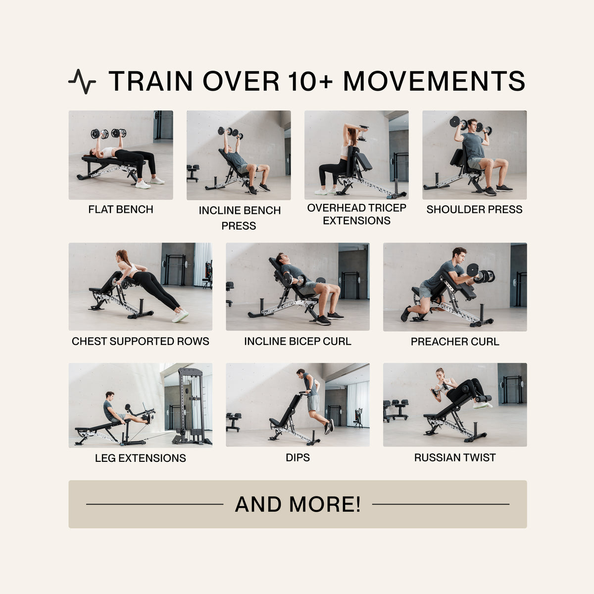 ABX Weight Bench - 10 Machines in 1 | Adjustable Weight Bench